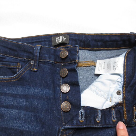 SIMPLE SOCIETY womens JEANS denim BLUE skinny BUTTON-FLY juniors PETITE SIZE 3 - Picture 10 of 11